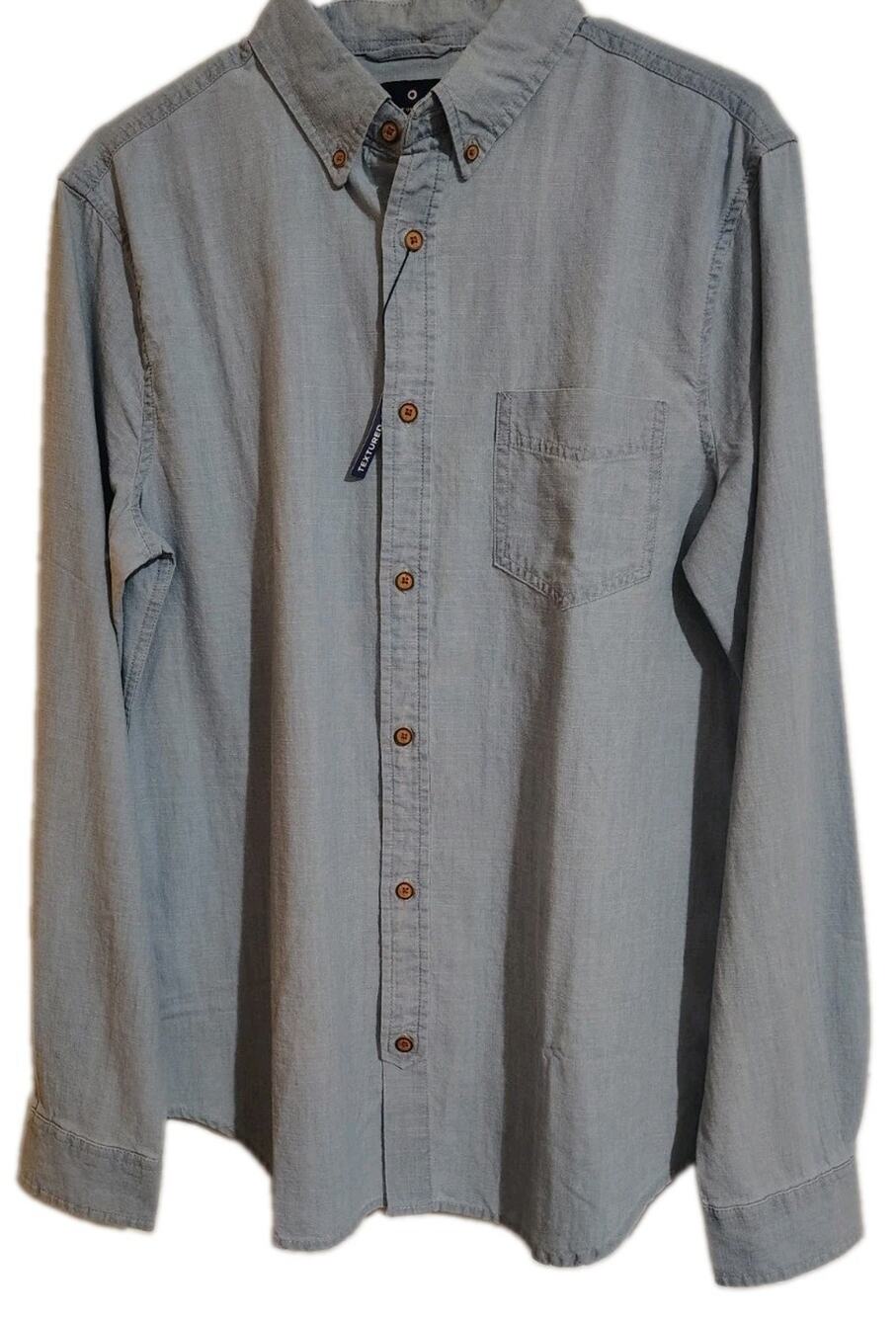 Ben Sherman Shirt Size Medium Mens Light Blue Button Up Long Sleeve Dress Casual